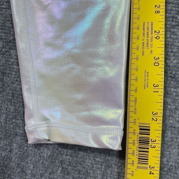 Zyia Luxe Leggings Womens Small White Unicorn Iridescent Gym Yoga Athletic 7/8 - Picture 5 of 9